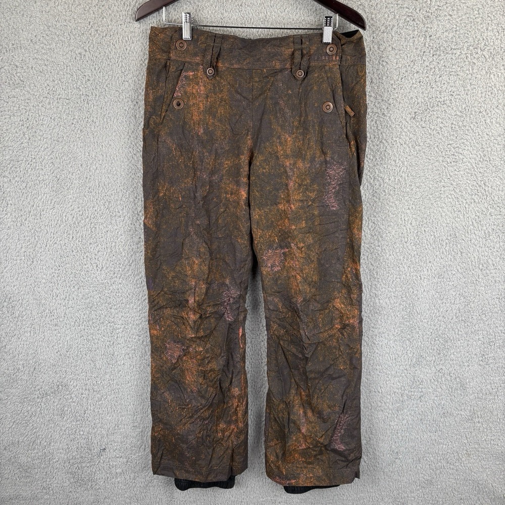 Columbia Bugaboo Omni-Tech Ski Snow Pants Womens Medium Burnt Orange Splash RARE